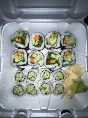 Vegetarian Roll and Cucumber Roll