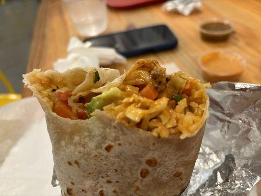 Shrimp burrito.