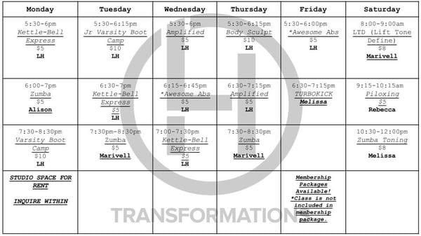 Current Class Schedule