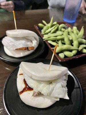 Char Siu Pork Bun & Fried Chicken Bun ($2.50) + Edamame ($2) during happy hour!