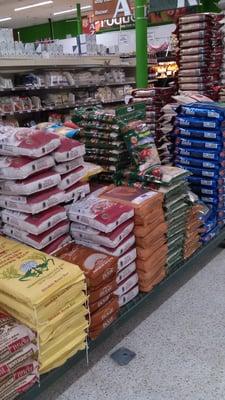 This huge selection of rice is the first thing I saw coming in. Stacks almost as tall as me, and I'm 6'4"!