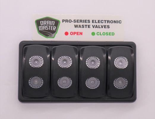 Drain Master Pro-Series Electronic Valve Multi Switch Panel for RV with 4 Holding Tanks