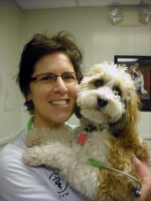 Dr. Akl with a canine patient