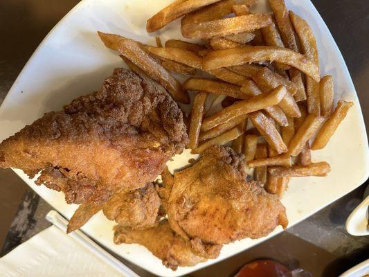 1/2 Fried Chicken and fries