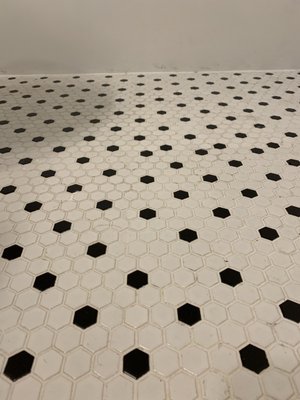 Crooked tiles, didn't follow pattern.