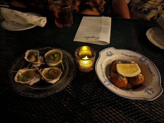 Oysters and Aranchini