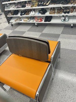 Brand new chairs for trying on shoes...