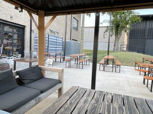 Covered patio seating