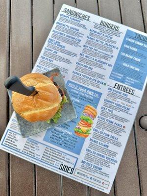 New Menu Featuring BYOB (build your own burger)