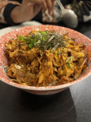 Spicy pork rice bowl