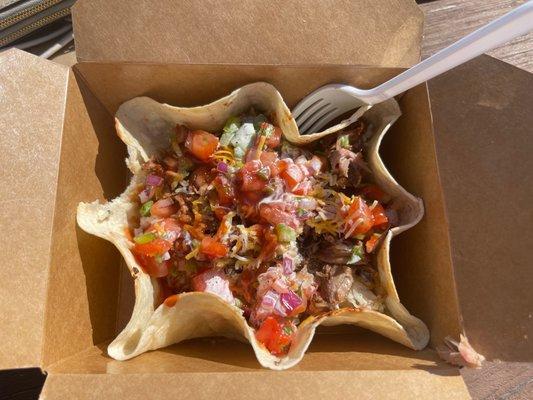 Pulled pork taco bowl