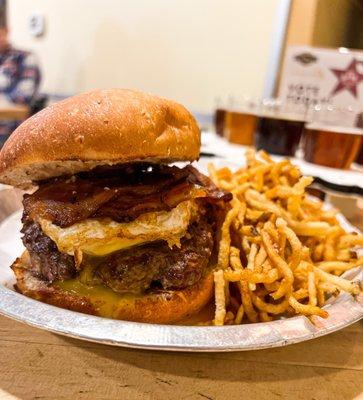 Over Easy Burger with Duck Frites