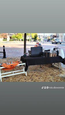 This is my setup in downtown Durham right by the bull CCB plaza main Street plaza