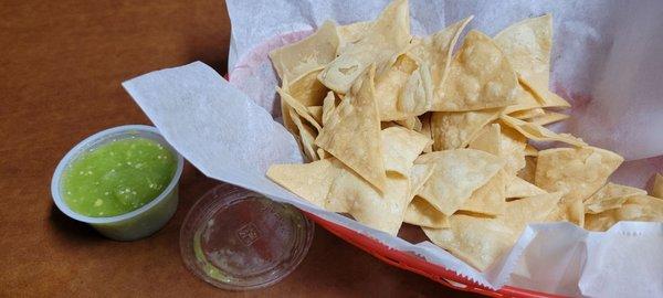 Chips and salsa for eating in