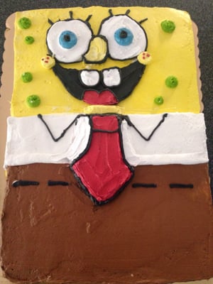 Here is the Spongebob cake! Awesome!!