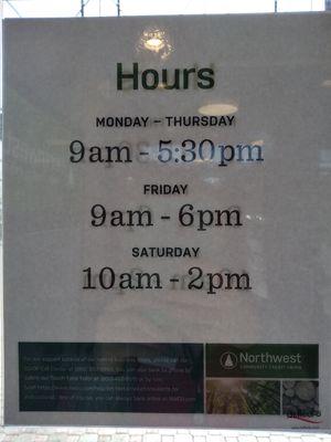 The lobby hours for the NE Halsey branch