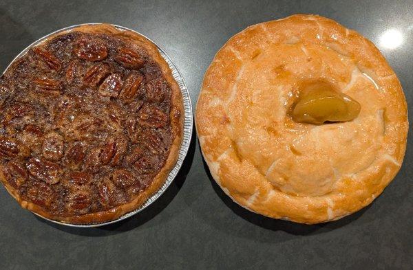 Pecan pie and apple pie