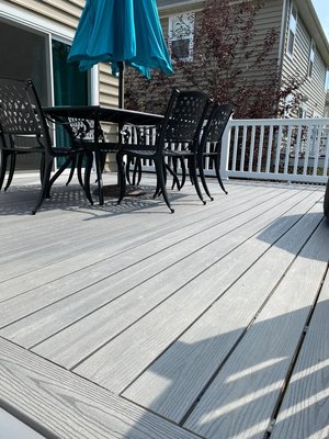 A Wooden Deck with outdoor furniture