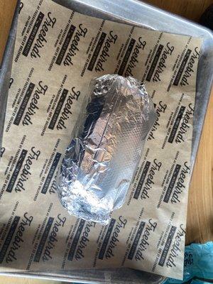 This is the Freebird size burrito these days 2023. 3/4 the size of original.