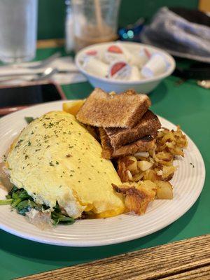 Spinach and sausage omelet