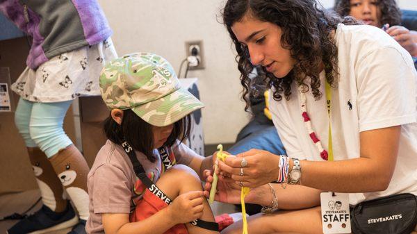 Learning to Crochet in our Sewing Salon!