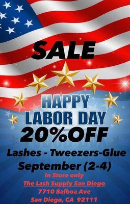 Huge Flash Sale with in-store 20% off to celebrate our holiday. Come to see us or call for delivery options.