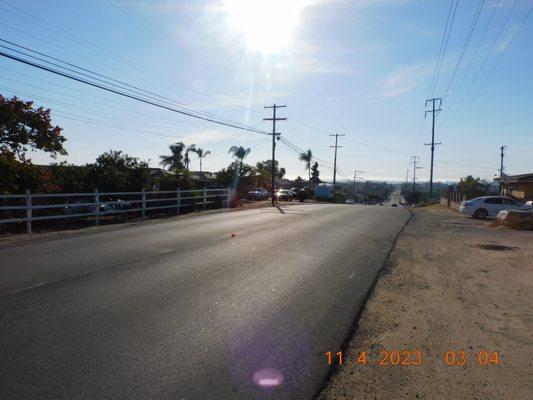 The high speed of the cars that come up division and the cars that go down this is the dangerous area.