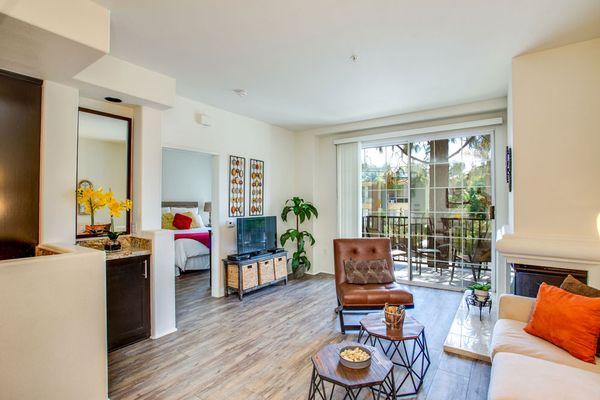 Living Room at L'Estancia Apartment Homes