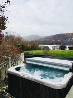 Dimension One hot tub install in Cold Spring, NY