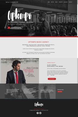 Uptempo Agency home page. Management for Alex Conde, Flamenco jazz and classical pianist and composer.