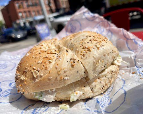 @bigmovie // Bergen Bagels - Everything Bagel w/ Chicken Salad