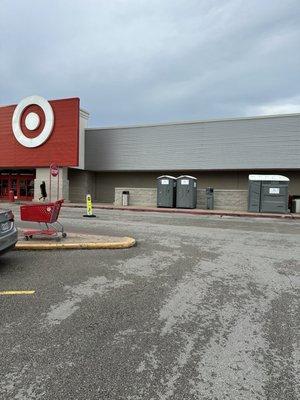 Temporary bathroom situation for target