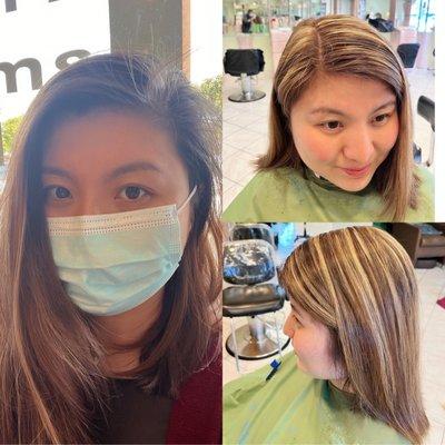 Coloring hair before and after