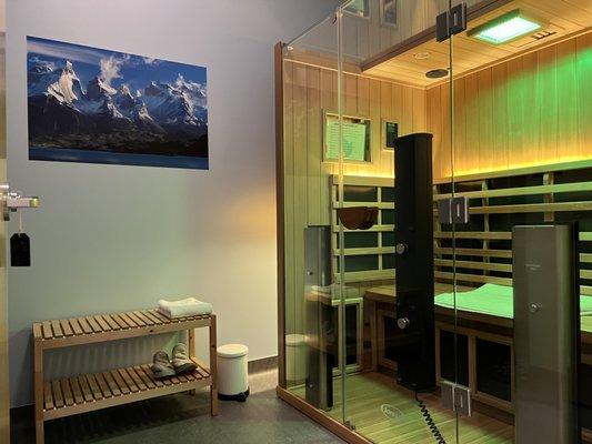 Our Clearlight Infrared Sauna and Halotherapy room is big enough for 2 people, or you can enjoy it all to yourself!