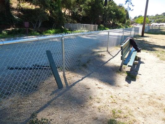 One of two benches. Del Rey Oaks Dog Park.