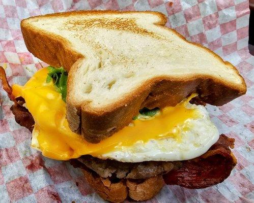 The "Nate Newton" breakfast sandwich