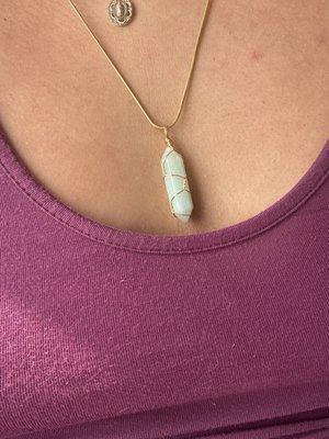 I bought an aventurine necklace!! as well as a lip balm! I loved my experience shopping here. Everything is very beautiful!