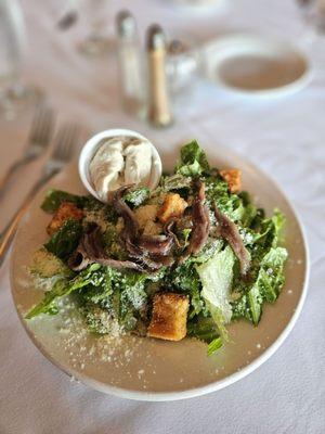 Caesar salad with anchovies