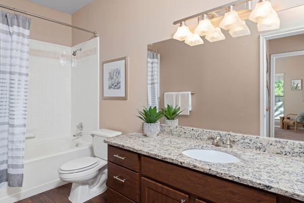 Bathroom with bathtub and shower at The Springs of Indian Creek