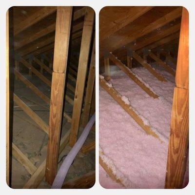 Before & after BLOW-IN insulation