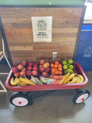 Genius! Kids snacks at front of store by the tables to keep them regulated while you shop