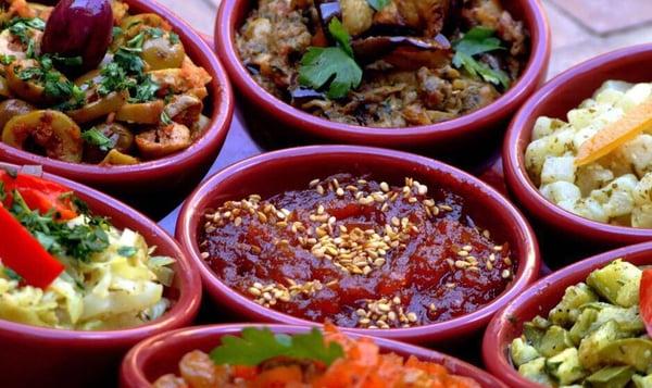 Moroccan mezze salads