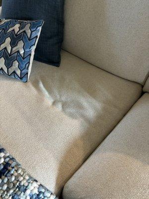 Chaise portion of couch