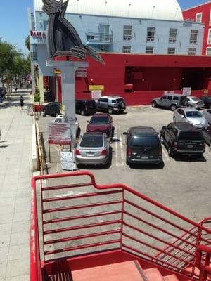 This is our parking & red stairs that get to my suite im the last unit on the roundabout #14