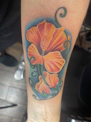 Hibiscus tattoo recolor end product.