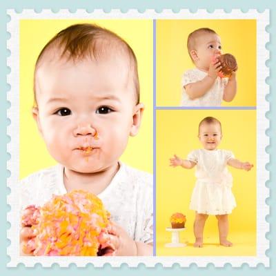 Here's a great idea!  Take a photo shoot of baby's first smash cake!