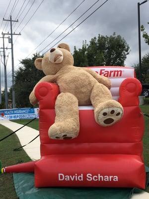 Our newest team member in Dave's Big Chair