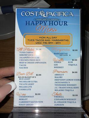 Happy Hour Menu