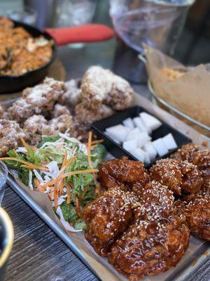 Honey Garlic Fried Chicken and Spicy Chicken