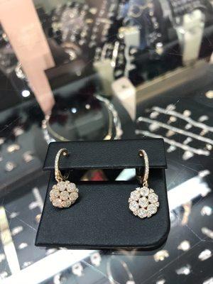 Diamond Earrings set in Rose Gold